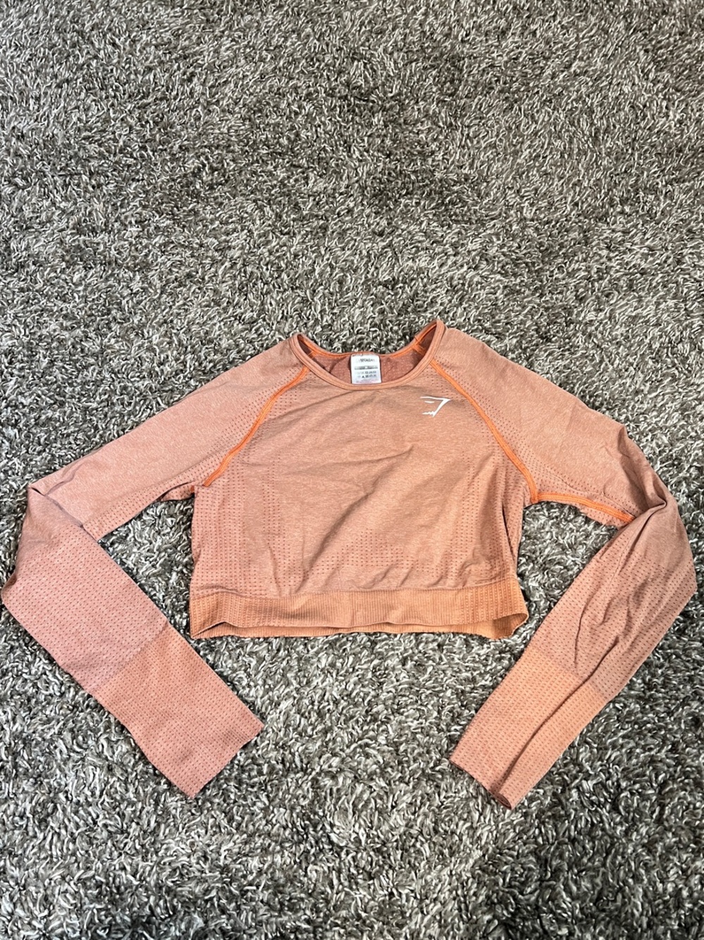Gymshark Seamless Cropped Long Sleeve Top - Orange